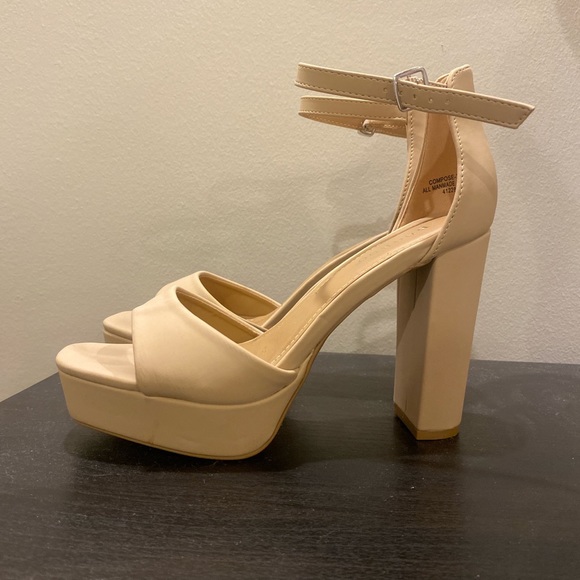 Nude Block Heels - Picture 2 of 3